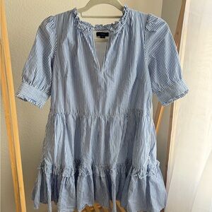 J. Crew Blue and White Striped Womens Casual Dress